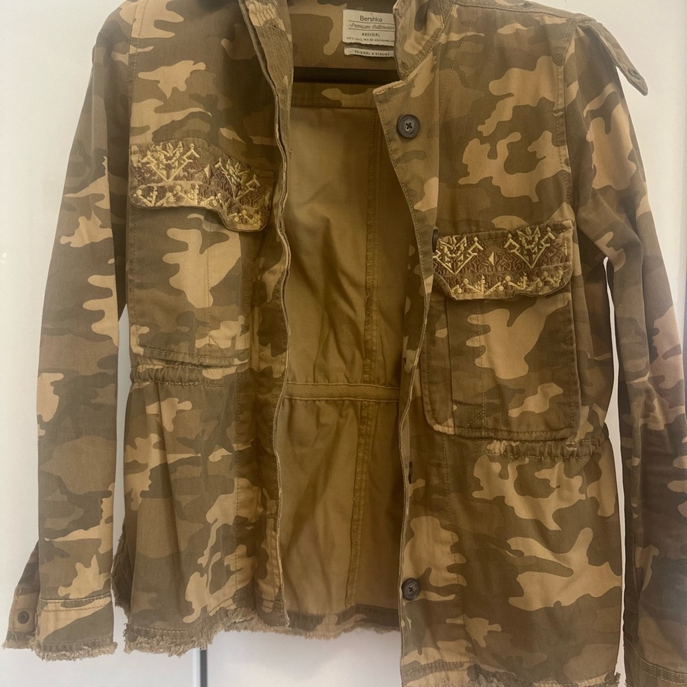 Bershka Brown Camouflage Jacket